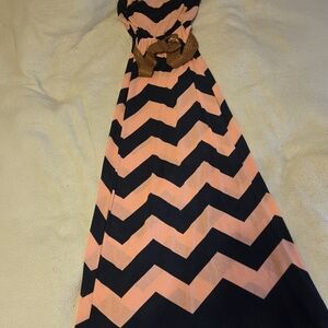 Rue21 Black and Peach Chevron Dress